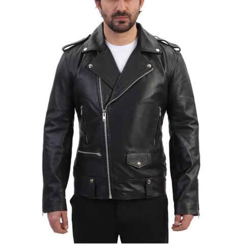 Classic biker style jacket with Epaulette