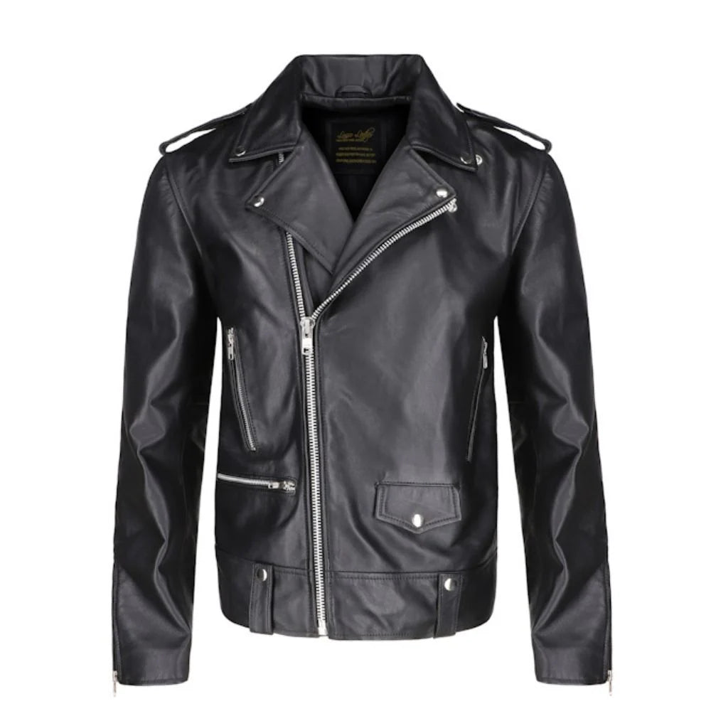 Classic biker style jacket with Epaulette