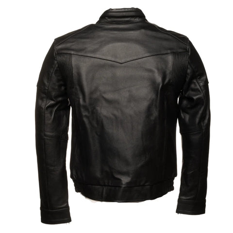 Huxley Black Motorcycle leather jacket with Storage pockets