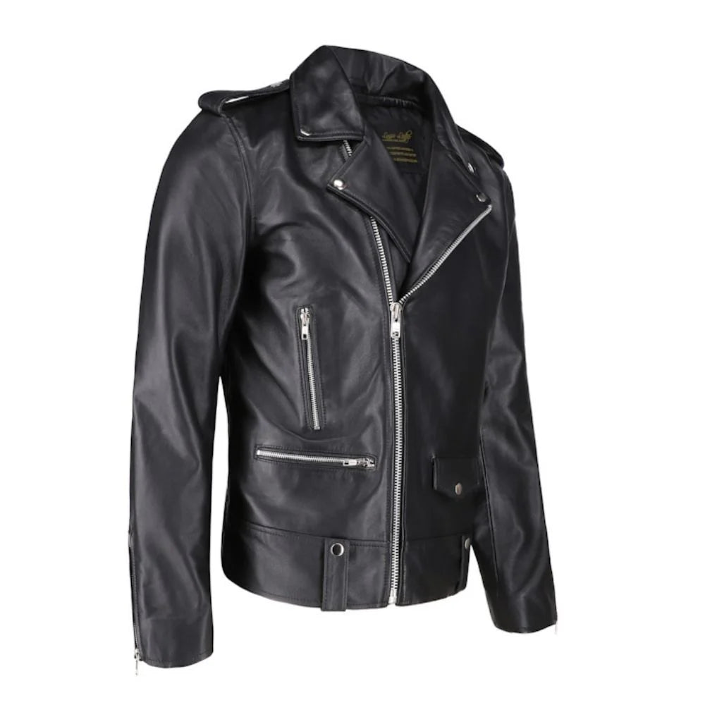 Classic biker style jacket with Epaulette
