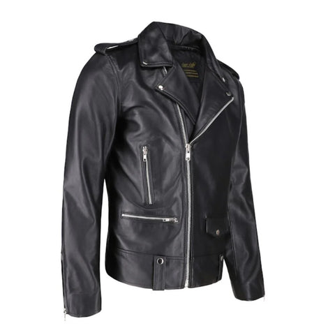 Classic biker style jacket with Epaulette