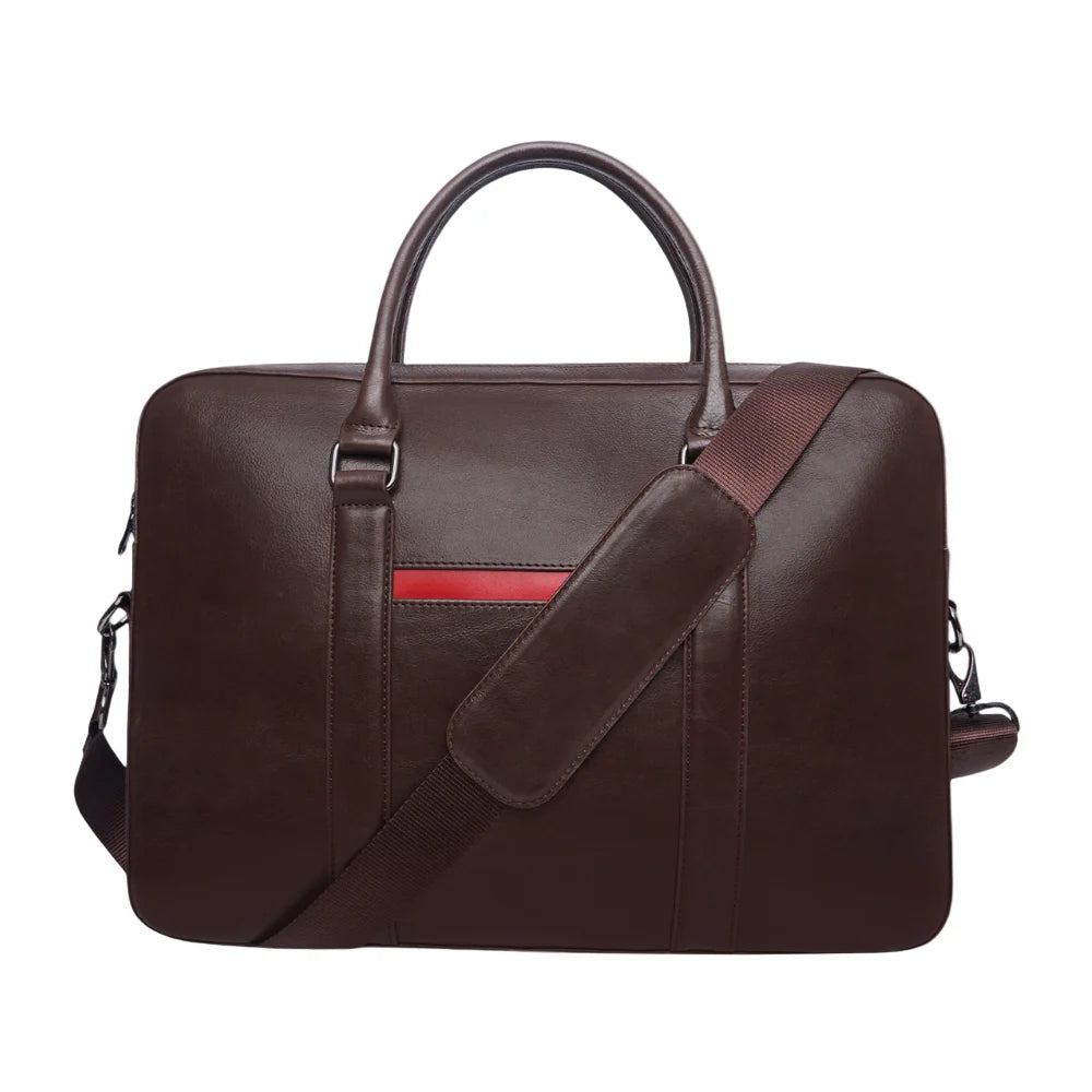 Chocolate Leather Laptop Bag