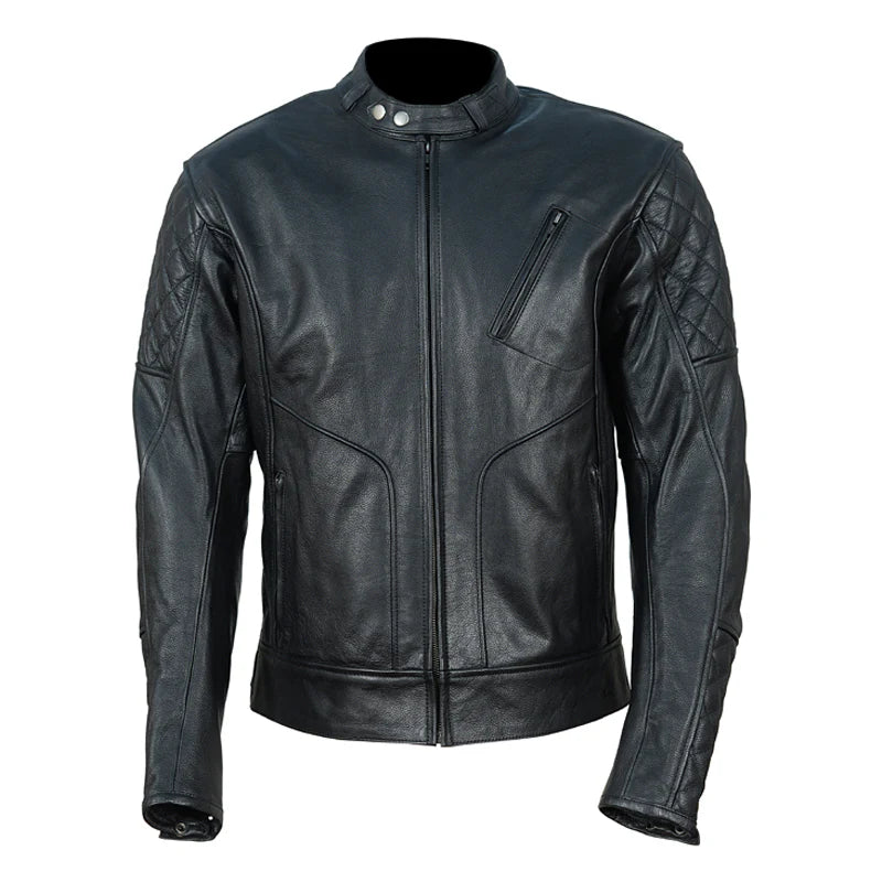 Connor's Speedster Cafe racer motorcycle Jacket with quilted shoulders