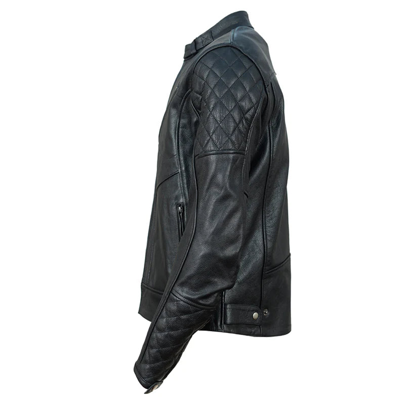 Connor's Speedster Cafe racer motorcycle Jacket with quilted shoulders