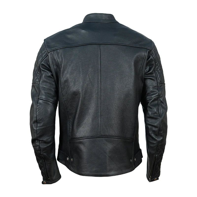 Connor's Speedster Cafe racer motorcycle Jacket with quilted shoulders
